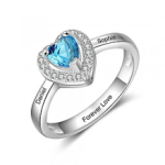 CRI103933 - 925 Sterling Silver Personalized Names & Birthstone Ring
