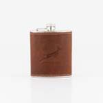 Leather Hip Flask - Brown - One Size