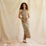 Halter Dress - Sand Leo - 38 Xlarge