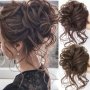 1 PCS Chic Elastic Hair Scrunchy For Volume - Elegant Synthetic Curly Hair Extension For Women -Versatile & Easy Styling Accessory