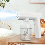 White Sterilizing Sprayer Nano Steam Rechargeable 300ML Handheld Protectable Electric Ultra Low Volume Sprayer With Blue Light A