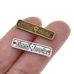 10 Pcs Vintage Handmade Letter Clothing Zinc Alloy Labels For Quilted Women's Bags Adding A Touch Of Elegance To Your Accessorie
