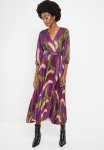 Abstract Printed Pleated Dress - Multi Purple