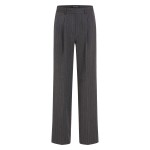 Pinstripe Straight-leg Pants -grey Melange