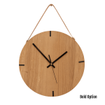 Finn Wall Clock In Oak - 300MM Dia Clear Varnish Bold Black Second Hand
