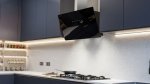 Siemens Falco 90CM Slanted 1 Panel Black Glass Motorised Extractor