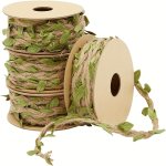 10M 32.8FT Green Burlap Leaf Ribbon - Perfect For Jungle & Safari Themed Parties Baby Showers And Home Decor Durable Plastic Vin