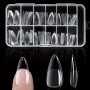 240PCS Medium Almond Nail 12 Sizes Half Matte Soft Gel Nail Tips Pre-shape Almond Shaped Nail For Home Diy Nail Extensions