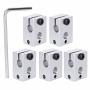 5PCS 3D Printer Metal Heater Block Set Standard Size Fits Most 3D Printers Industrial - Grade Sturdy Accessories 5 Pack + Hex Wrench Included