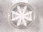 Parts Tile Round 1 X 1 With White Snowflake With 8 Points Pattern 98138PB105