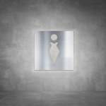 Toilet Female Sign D01 - Brushed Stainless Steel