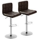 Bar Stools Kitchen Counter Stools Set Of 2- Brown Colour