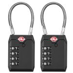 Puroma Tsa Locks For Luggage 2 Pack Luggage Locks Tsa Approved 4-DIGIT Combination Cable Travel Lock Zinc Alloy For Suitcases Ba