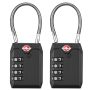 Puroma Tsa Locks For Luggage 2 Pack Luggage Locks Tsa Approved 4-DIGIT Combination Cable Travel Lock Zinc Alloy For Suitcases Bags Toolboxes Backp