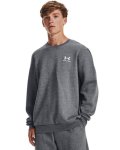 Men's Ua Essential Fleece Crew - Pitch Gray Medium Heather Sm