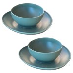- Melamine Breakfast Serving Bowl And Plate - Set For 2