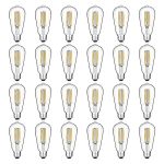 Gozelux Vintage LED Edison Bulb Dimmable 60W Equivalent 750 Lumens 6W Light Bulbs Warm White 2700K Antique ST58 Filament Bulb E2