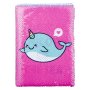 Sequin Narwhale Notebook. Pink