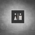 Toilet Male And Female Sign D01 - Black - Powder Coated Aluminum