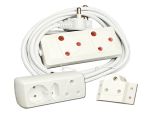 Extension Cord 3M Bundle With 3 Way Multi Plug And 1 Adapter