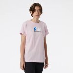 New Balance Women's Relentless Heather Ss Print-vibrant Pink Heather - Small