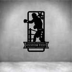Male Boxing With Custom Text - 450MM Matt Silver