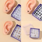 Tiny Cute Stud Earrings Set Assorted Designs Accessories Cute Cartoon Plastic Jewelry Suit Daily Wear For Women