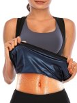 Round Neck Slimming Sauna Sweat Tank Top Racer Back Body Shaped Workout Top Women's Activewear