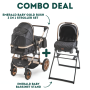3 In 1 Emerald Baby Gold Rush Stroller Set With Car Seat And Nappy Bag + Emerald Baby Bassinet Stand