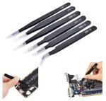 Esd Stainless Steel Tweezers Kit – 6 Piece Set