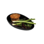 Nova Style Oblong Coupe 23CM Matt Black Set Of 6