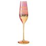 Shiny Gold Stemmed & Pink Shaded Champagne Glass - Happy Birthday