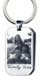 KR25 - CNE101321 - Personalized Photo Printed Keyring With Engraving On Back Stainless Steel