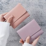 Chic Minimalist Short Wallet For Women - Slim Trifold With Multi-card Holder & Snap Closure Faux Leather