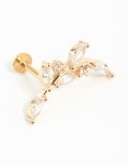 Goldair Gold Plated Surgical Steel Curved Vine Single Flat Back