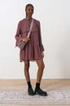 Sheer Frill Dress - 18 Mauve