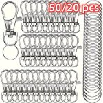 20 50PCS Durable Metal Lobster Clasps & Rings For Men Easy-to-use For Creative Projects