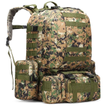 Tactical Backpack With 3 Molle Bags 55L - Green Pixel Camo