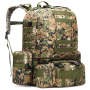 Tactical Backpack With 3 Molle Bags 55L - Green Pixel Camo