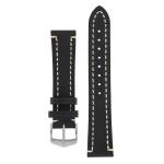 Liberty Leather Watch Strap In Black - 24MM Silver