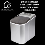 Quick Ice-maker Grey Countertop Bullet Ice Maker - 12KG 24HRS