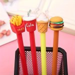 4PCS SET Creative Cute Fries Cola Gel Pen School Writing Kawaii Stationery 0.5MM Black Ink Business Office Signature Supplies