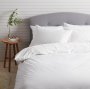 Easy Care Polycotton 144 Thread Count DUVET COVER SET - White - Single 130 X 200CM