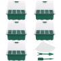 5 Pack - High Dome Seed Starter Tray Kit With Humidity Control Vents