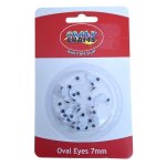 Oval Wiggle Eyes 7MM 40 Piece