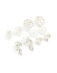 Silver Diamante & Pearl Clip On Earrings 4-PACK
