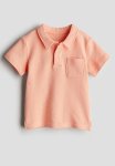 Cotton Terry Polo Shirt - Peach