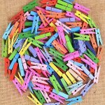 100PCS Colorful Wooden Clothespins MINI Birch Wood Clips For Diy Crafts Photo Hanging Note Pegs Vintage Rustic Style 2.5 CM 0.98