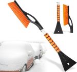 Showvigor 27" Car Snow Brush And Ice Scrapers For Car Windshield 2-IN-1 Detachable Ice Scraper And Brush For Car With Ergonomic