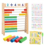 Wooden Abacus For Kids Math Games For Kids 5-7 Abacus Counters Homeschool Counting Toys For 3-5 6-8 Boys Girls Gifts Math Manipu